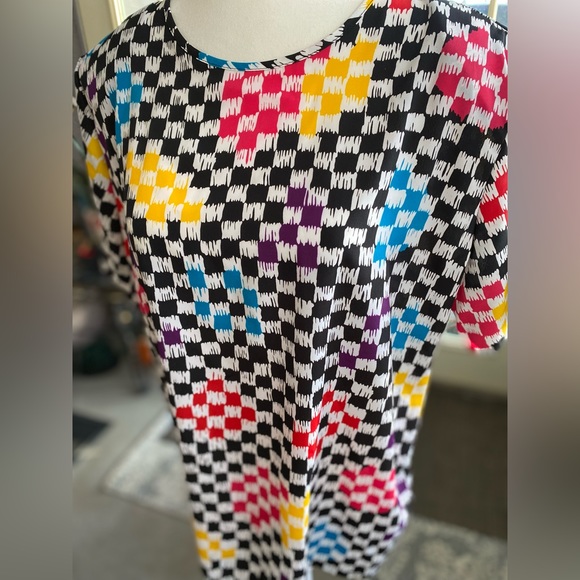 Vintage Bobbie Brooks checkered short sleeve blouse button back size large - Picture 8 of 8